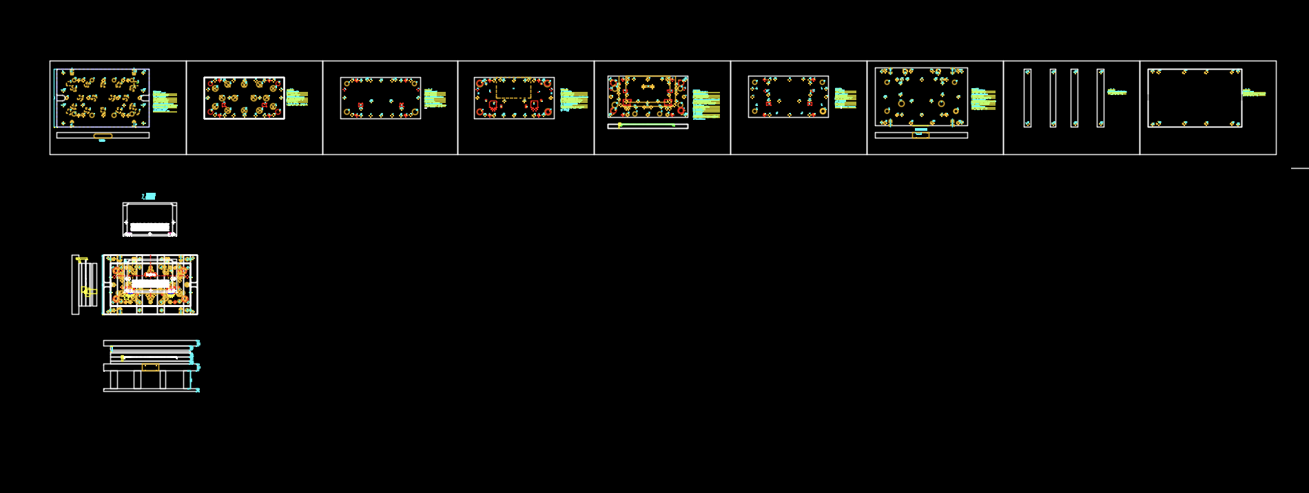 铝制电脑外壳冲压切挂点模具设计图
